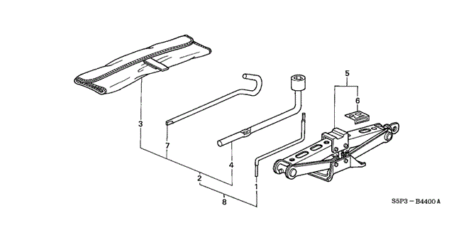 Interior/Bumper/Tools - Jack for 2004 Honda CIVIC COUPE #1
