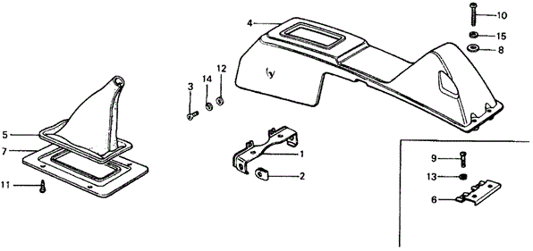 CHASSIS/CENTER CONSOLE for 1976 Honda CIVIC COUPE #1