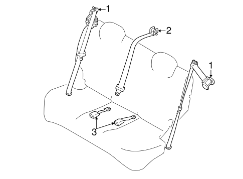 Electrical/Rear Seat Belts for 2014 Nissan Versa #1