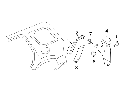 Mariner EXTERIOR TRIM - QUARTER PANEL