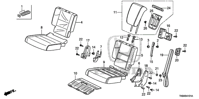 Guide, Headrest *NH686L* (Warm Gray) Guide, Headrest *NH686L* (Warm Gray)