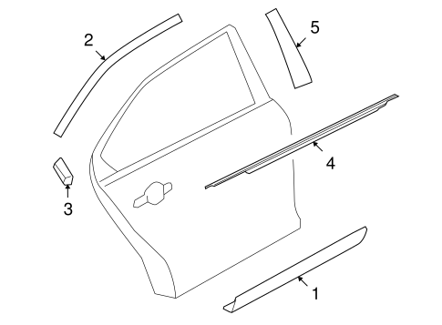 Taurus EXTERIOR TRIM - REAR DOOR