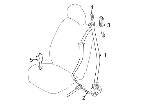 Front Seat Belts for 2015 Mitsubishi Mirage #0