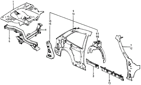 BODY / AIR CONDITIONING/BODY STRUCTURE COMPONENTS (3) for 1978 Honda ACCORD HATCHBACK #1
