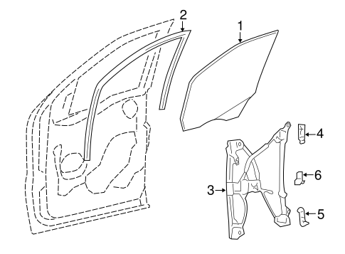 Body/Glass - Front Door for 2008 Ford F-150 #1