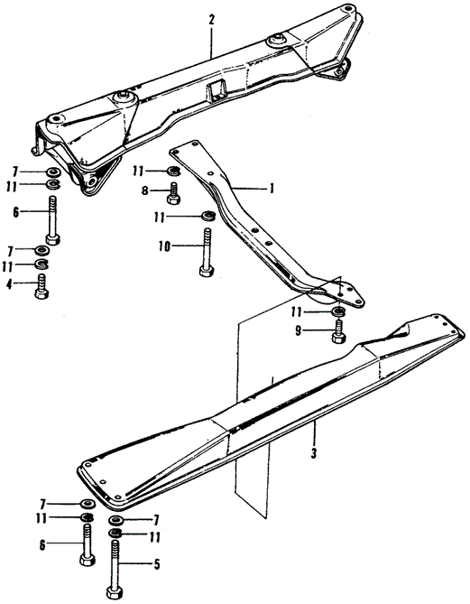 BODY / AIR CONDITIONING/CROSS MEMBERS for 1975 Honda CIVIC 1200 HATCHBACK #1