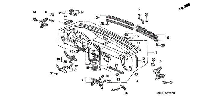 INTERIOR / BUMPER/INSTRUMENT PANEL for 1991 Honda ACCORD 5-DOOR #1