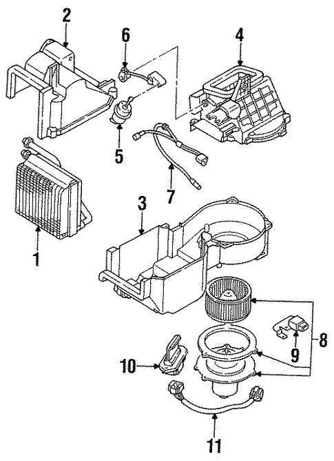 Blower Motor & Fan for 1993 Ford Probe #0