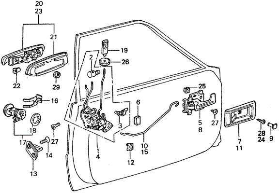 Body/Air Conditioning/Front Door Locks for 1982 Honda CIVIC SEDAN #1