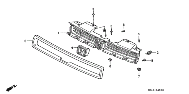 Interior/Bumper/Front Grille (1) for 1991 Honda ACCORD SEDAN #1