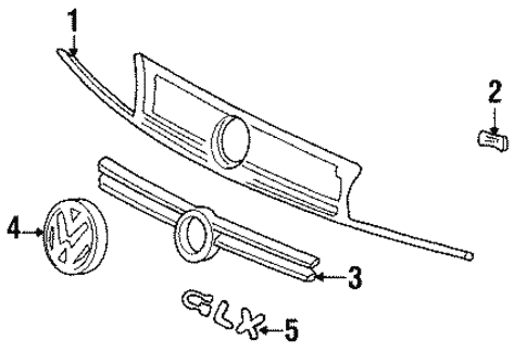 Grille & Components for 1999 Volkswagen Jetta #0