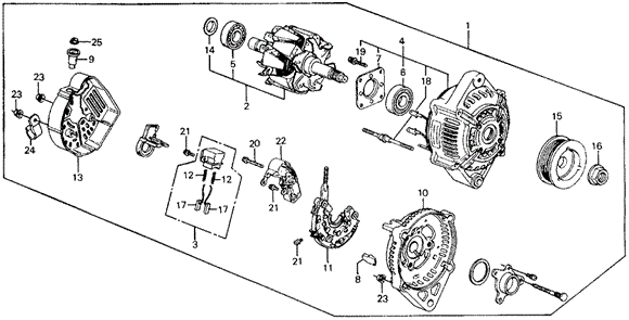 ENGINE/ALTERNATOR (DENSO) for 1989 Honda CIVIC HATCHBACK #1