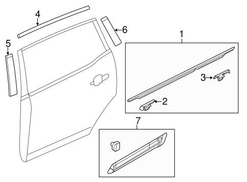 MKT EXTERIOR TRIM - REAR DOOR