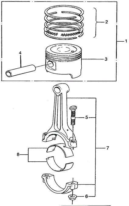ENGINE/PISTON - CONNECTING ROD for 1975 Honda CIVIC 1200 HATCHBACK #1