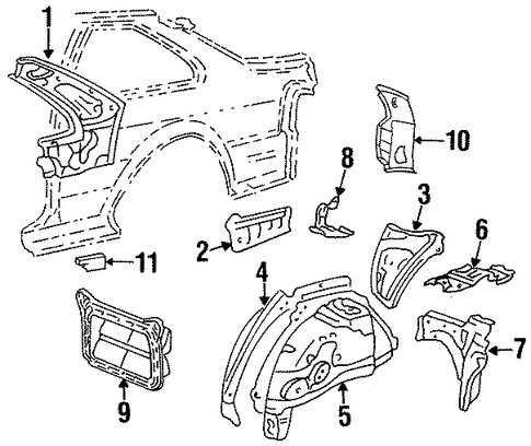 BODY/INNER STRUCTURE for 1996 Toyota Paseo #1