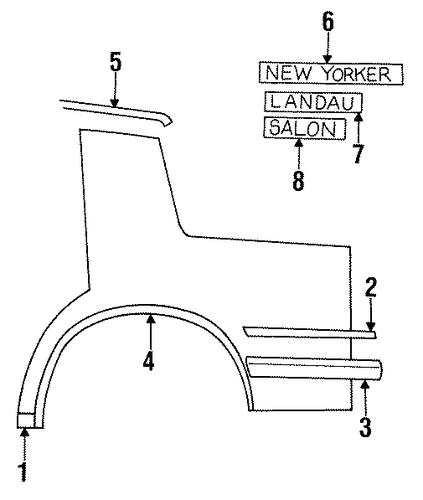New Yorker EXTERIOR TRIM - QUARTER PANEL