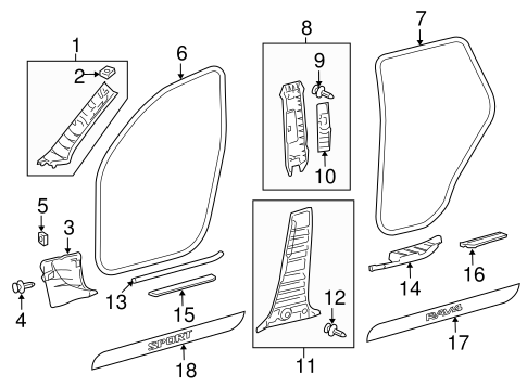 BODY/INTERIOR TRIM - PILLARS for 2011 Toyota RAV4 #1