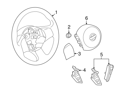 Steering/Steering Wheel & Trim for 2014 Nissan Versa #1