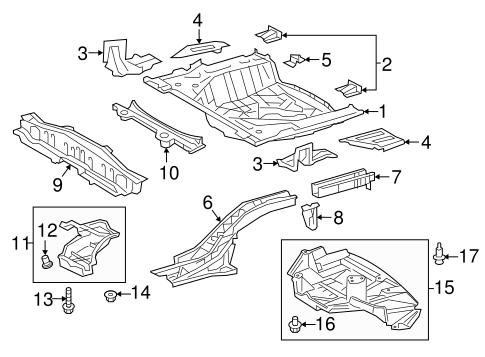 BODY/REAR FLOOR & RAILS for 2016 Scion iM #1