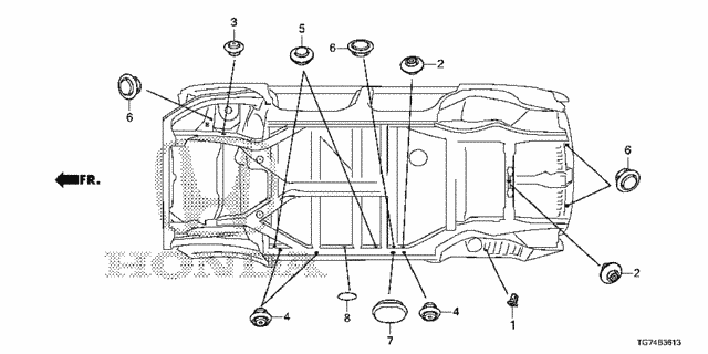 Grommet (4) for 2017 Honda Pilot #0