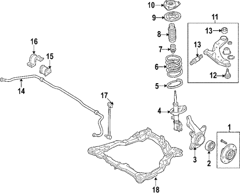 Suspension Components for 2007 Kia Spectra #1