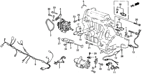 Clamp C, Engine Wire Harness Clamp C, Engine Wire Harness