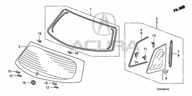 Rear Windshield - Quarter Windows for 2008 Acura RDX #0