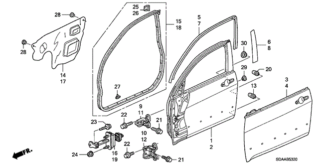 Body/Air Conditioning/Front Door Panels for 2007 Honda ACCORD SEDAN #1