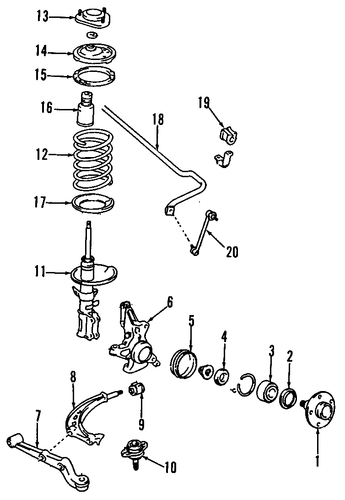 FRONT SUSPENSION/FRONT SUSPENSION for 1997 Toyota Previa #1