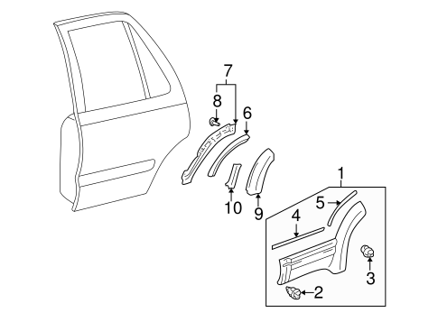 BODY/EXTERIOR TRIM - REAR DOOR for 1999 Toyota 4Runner #1