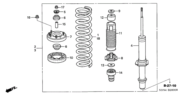 CHASSIS/FRONT SHOCK ABSORBER for 2006 Honda ACCORD COUPE #1