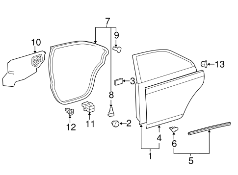 BODY/DOOR & COMPONENTS for 2013 Toyota Camry #2