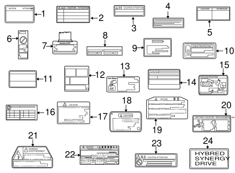 BODY/LABELS for 2009 Toyota Camry #1