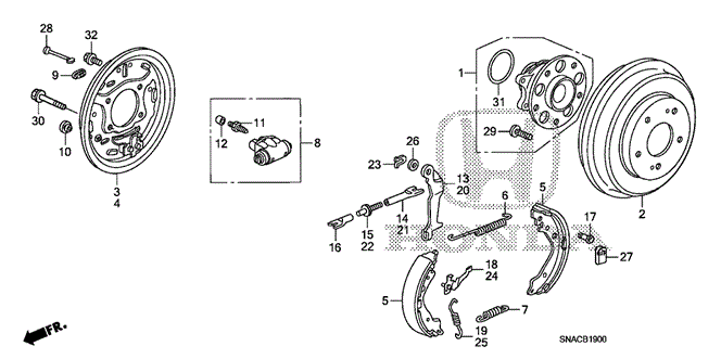 CHASSIS/REAR BRAKE (DRUM) (KA/KC) for 2010 Honda CIVIC SEDAN #1