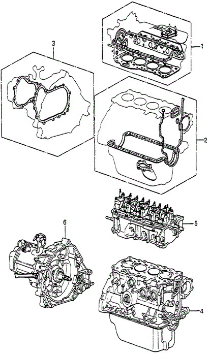 ENGINE/GASKET KIT - ENGINE ASSY. - TRANSMISSION ASSY. for 1985 Honda ACCORD SEDAN #1