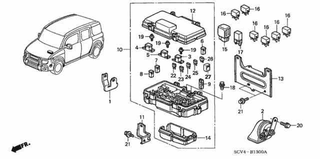 Control Unit (Engine Room) for 2006 Honda Element #0