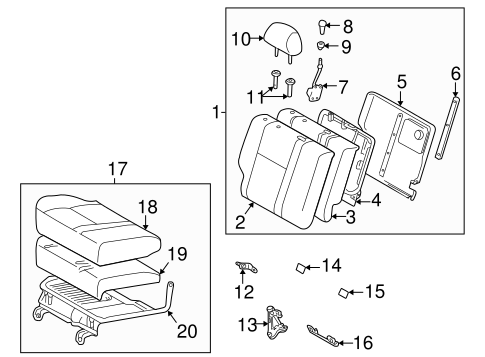 BODY/REAR SEAT COMPONENTS for 2006 Toyota Matrix #1