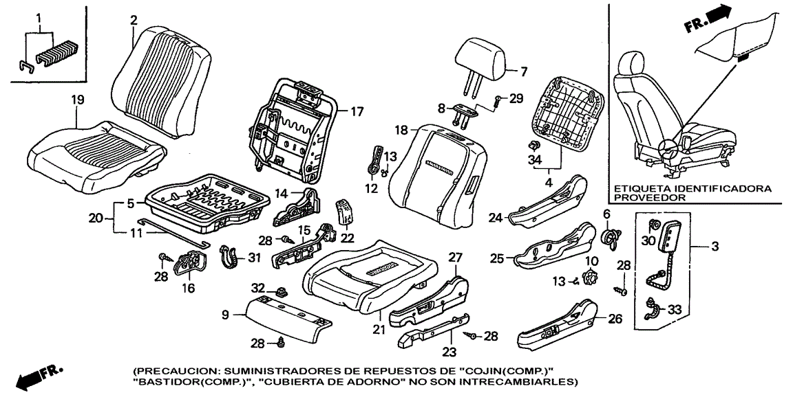 INTERIOR / BUMPER/FRONT SEAT (L.) for 2002 Honda ACCORD SEDAN #1