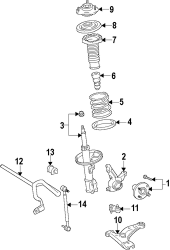 FRONT SUSPENSION/SUSPENSION COMPONENTS for 2016 Scion iM #1