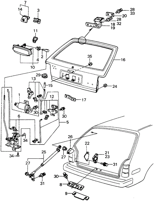 BODY / AIR CONDITIONING/TAILGATE (2) for 1982 Honda CIVIC 5-DOOR #1