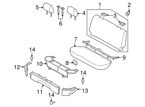 BODY/REAR SEAT COMPONENTS for 2008 Toyota Yaris #1