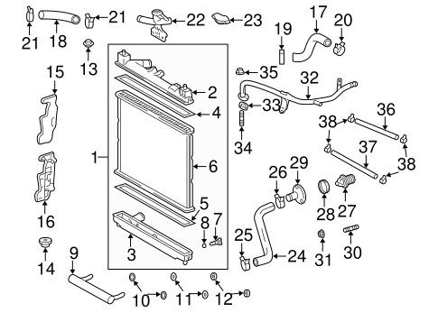COOLING SYSTEM/RADIATOR & COMPONENTS for 2005 Toyota Echo #2