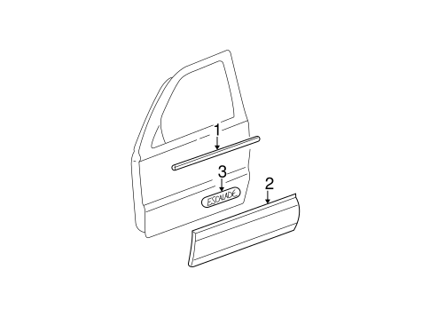Exterior Trim - Front Door for 2006 Cadillac Escalade #0