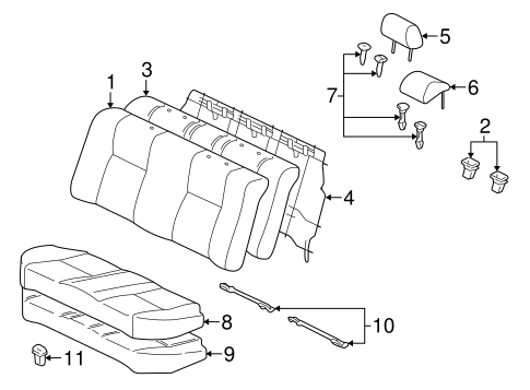 BODY/REAR SEAT COMPONENTS for 2006 Toyota Corolla #1
