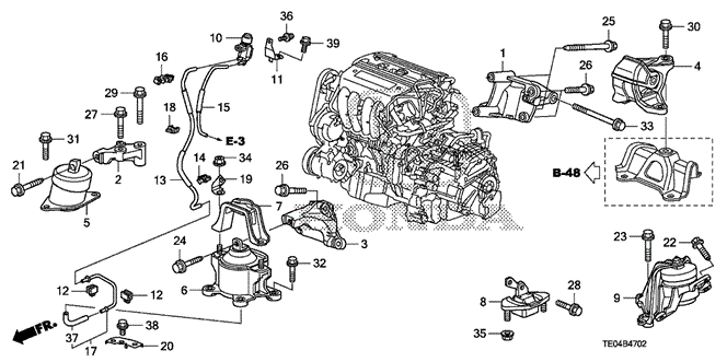 Body/Air Conditioning/Engine Mounts (L4) (AT) for 2010 Honda ACCORD COUPE #1