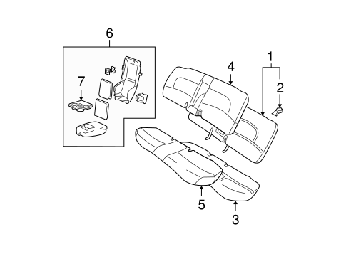 Body/Rear Seat Components for 2005 Buick LeSabre #2