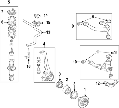 FRONT SUSPENSION/SUSPENSION COMPONENTS for 2008 Toyota FJ Cruiser #1