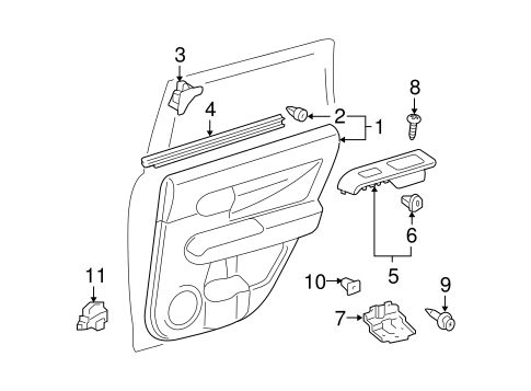 BODY/INTERIOR TRIM - REAR DOOR for 2010 Scion xB #1
