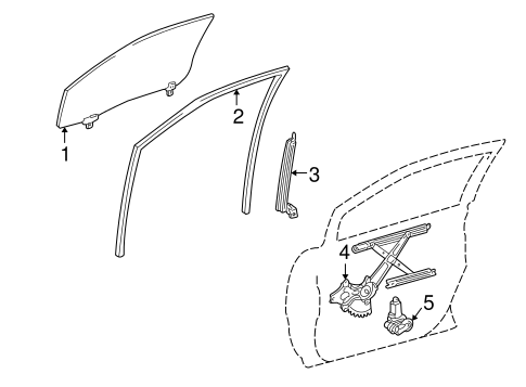 BODY/GLASS - FRONT DOOR for 2003 Toyota Highlander #1