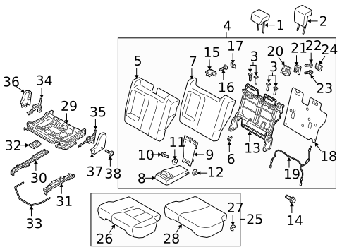 Rear Seat Components for 2019 Mitsubishi Eclipse Cross #1